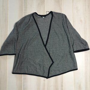Cardigan Wrap by Alfani 2x Black and White Heather